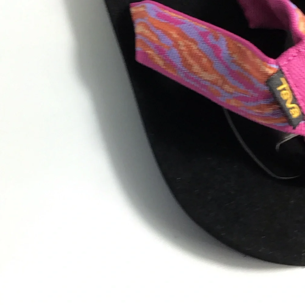 Teva Girl's Pink and Black Water Sandals Flip Flops